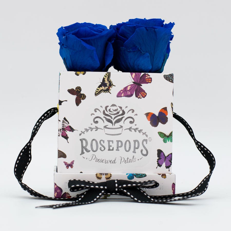 Rosepops™ Fourget Me Not Blue Sapphire Preserved Roses