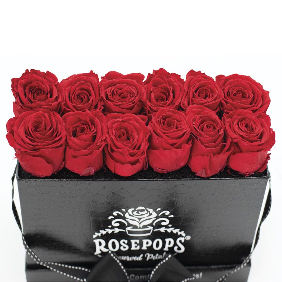 Rosepops™ Keeper by the Dozen Cherry Crush Preserved Roses