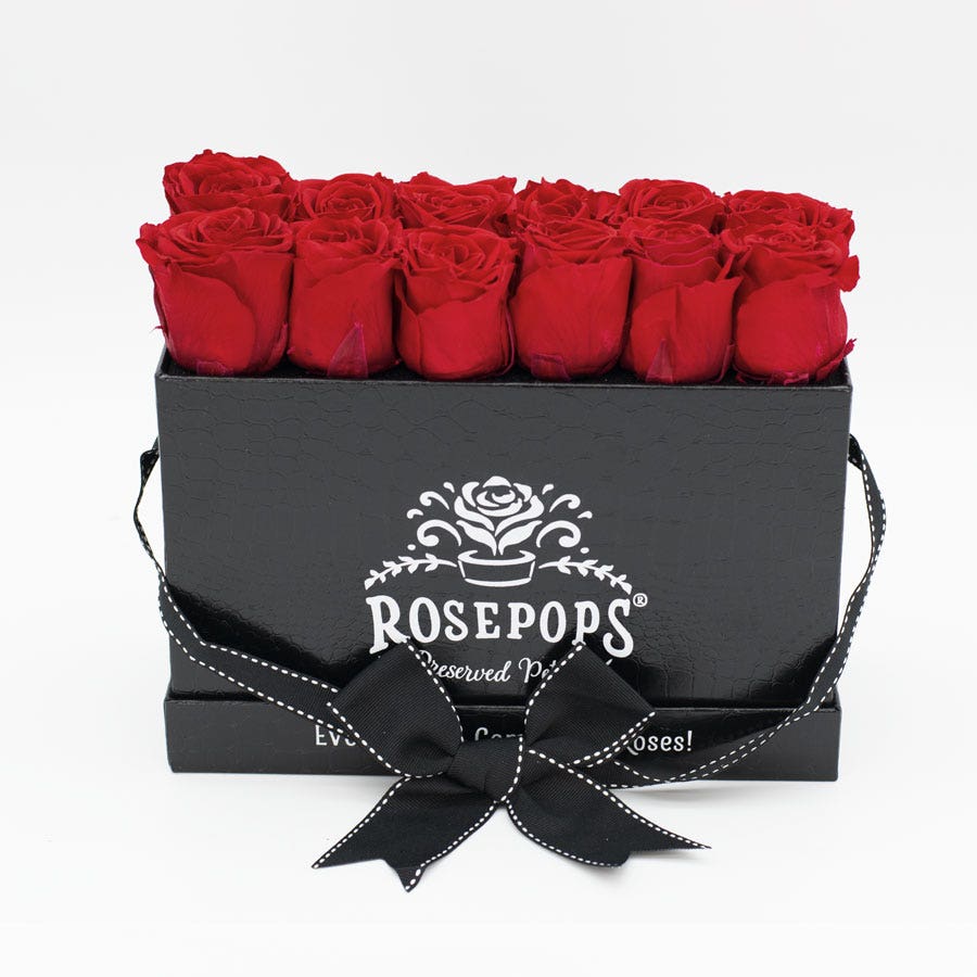 Rosepops™ Keeper by the Dozen Cherry Crush Preserved Roses