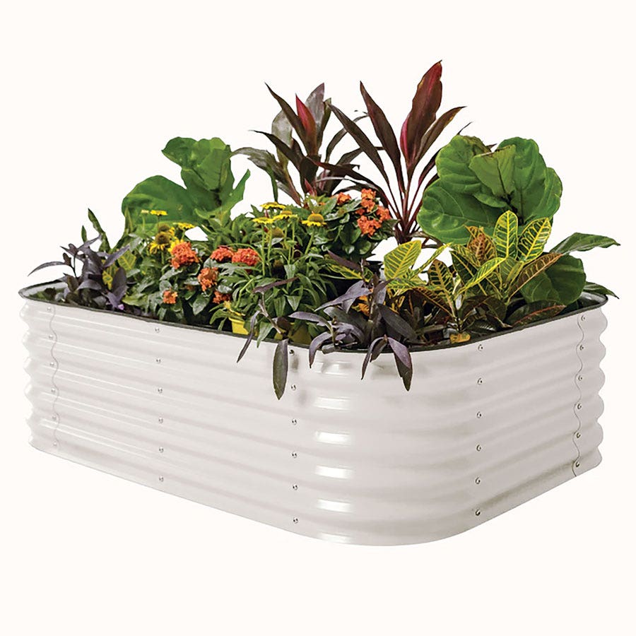 Vego Garden® 17-Inch 6 In 1 Modular Metal Raised Bed (White)