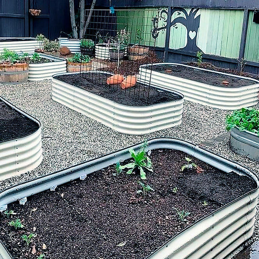 Vego Garden® 17-Inch 10 In 1 Modular Metal Raised Bed (White)