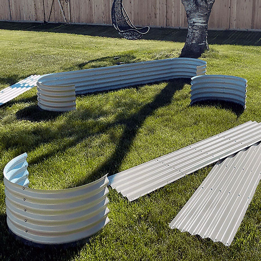 Vego Garden® 17-Inch 10 In 1 Modular Metal Raised Bed (White)