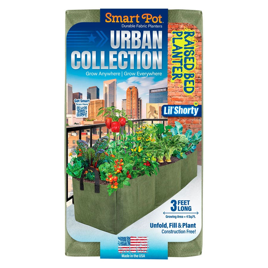 plant pot raised Smart Pot Urban Lil' Shorty Raised Bed Fabric Planter (Green)