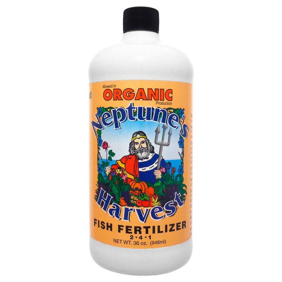 fish fertilizer for vegetable plants Neptune's Harvest Organic Hydrolyzed Fish (2-4-1) Fertilizer 36 oz