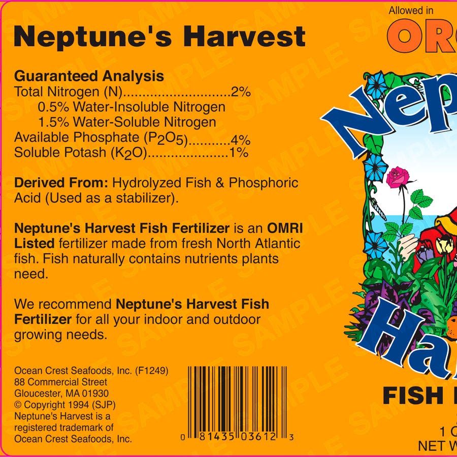 Neptune's Harvest Organic Hydrolyzed Fish (2-4-1) Fertilizer 36 oz.