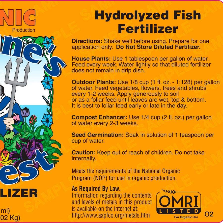 Neptune's Harvest Organic Hydrolyzed Fish (2-4-1) Fertilizer 36 oz.