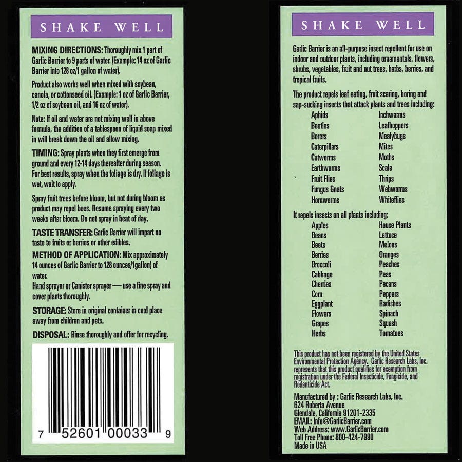 Garlic Barrier® Organic Garden Insect Repellent Concentrate 32 oz.
