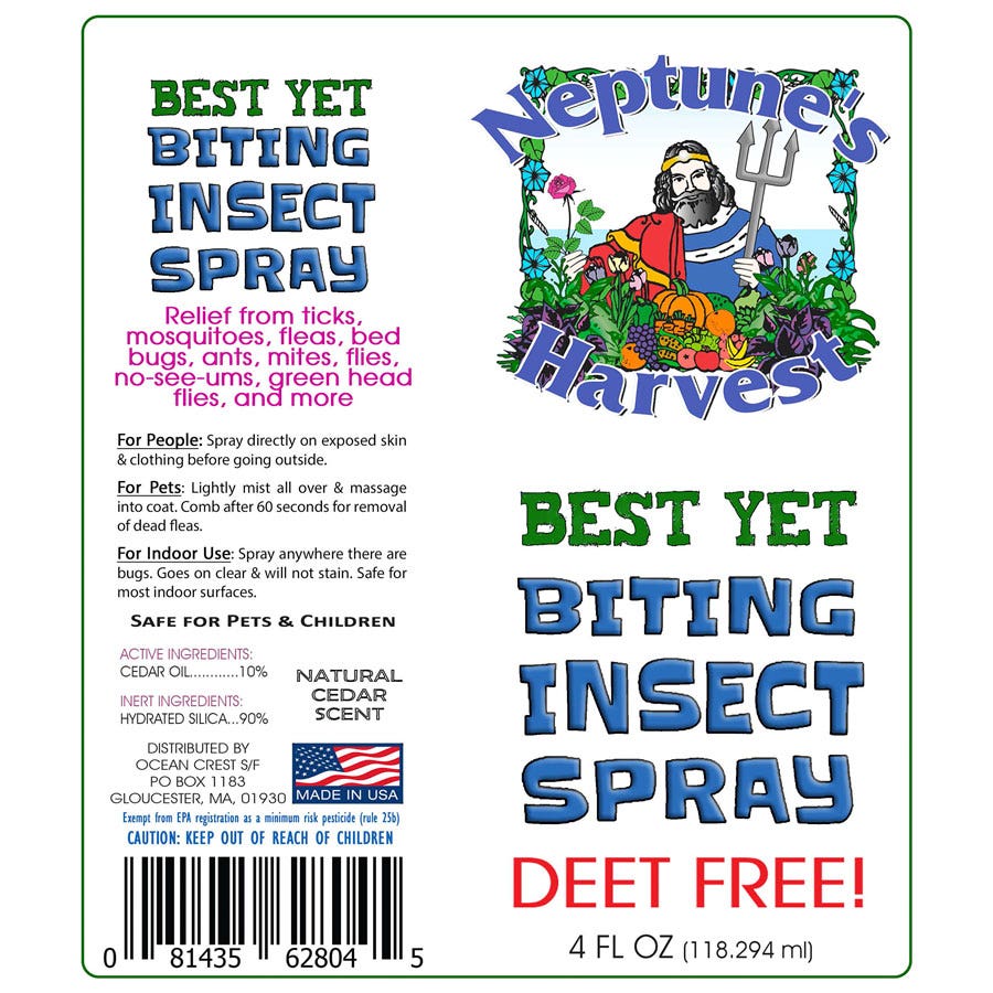 Neptune's Harvest Biting Insect Repellent Best Yet Natural Bug Spray 4 oz.