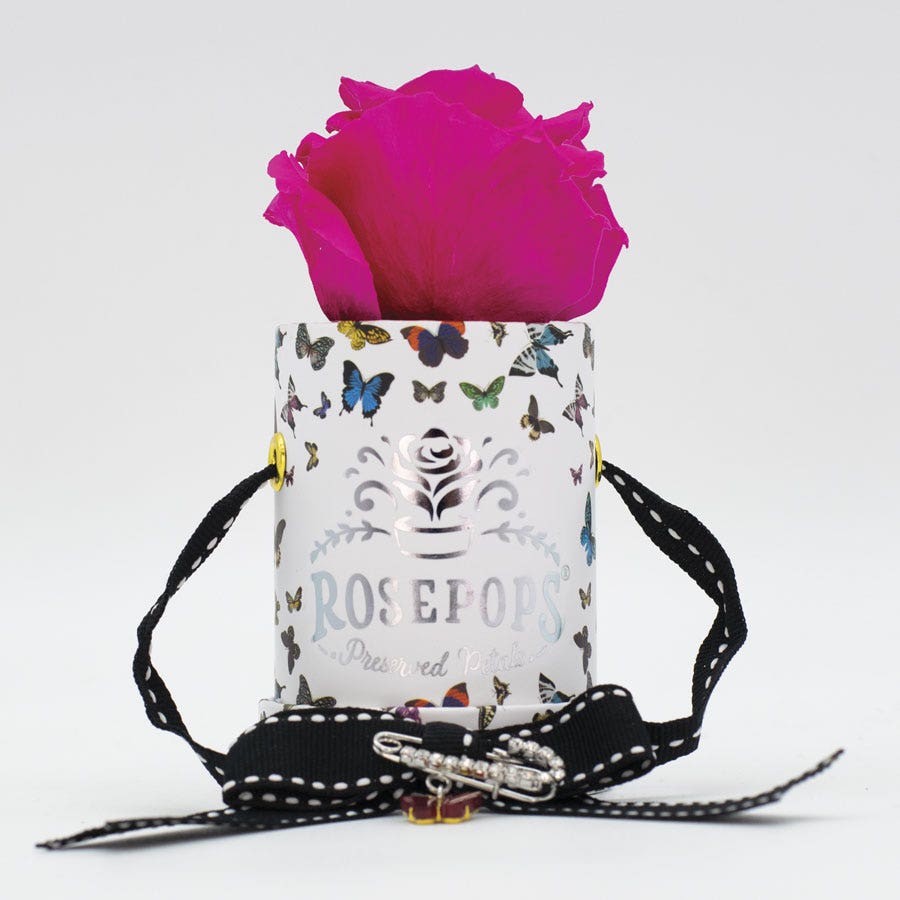 Rosepops™ Butterfly One Up Raspberry Punch Preserved Rose