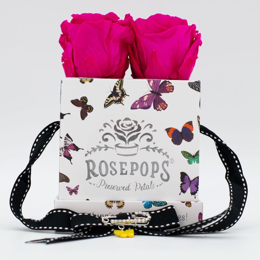 Rosepops™ Fourget Me Not Raspberry Punch Preserved Roses