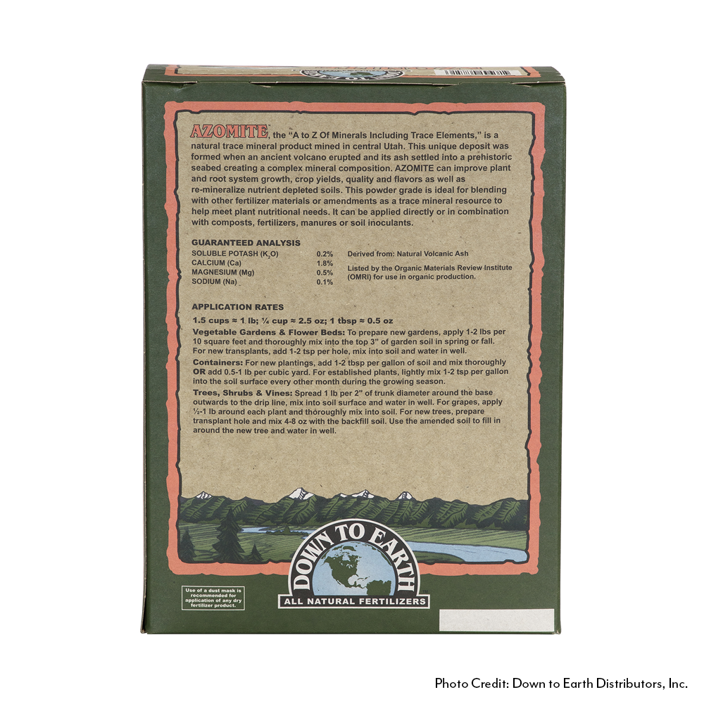 Down to Earth All Natural Azomite® Slow Release Trace Minerals 5lb. 0-0-0.2