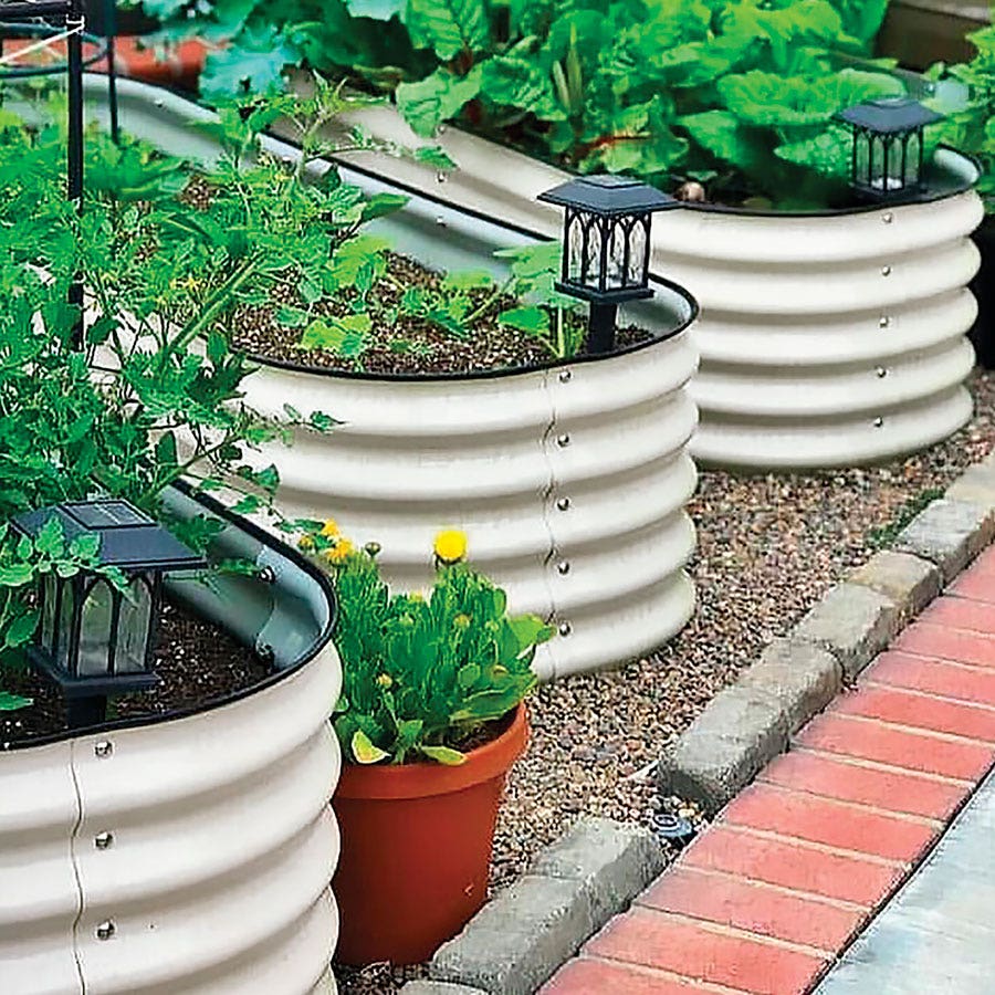 Vego Garden® 17-Inch 6 In 1 Modular Metal Raised Bed (White)
