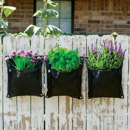 Smart Pot® Wall Flower Hanging Planter 3-Gallon Fabric Planter (Black)