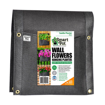 Smart Pot® Wall Flower Saddle Planter 6-Gallon Fabric Planter (Black)