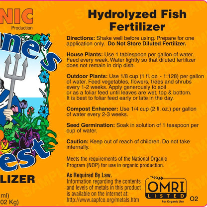 Neptune's Harvest Organic Hydrolyzed Fish (2-4-1) Fertilizer 36 oz.