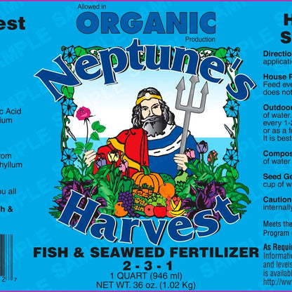 Neptune's Harvest Organic Fish & Seaweed  (2-3-1) Fertilizer 36 oz.