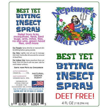 Neptune's Harvest Biting Insect Repellent Best Yet Natural Bug Spray 4 oz.