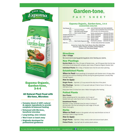 Espoma Organic® Garden-tone® Herb & Vegetable Food